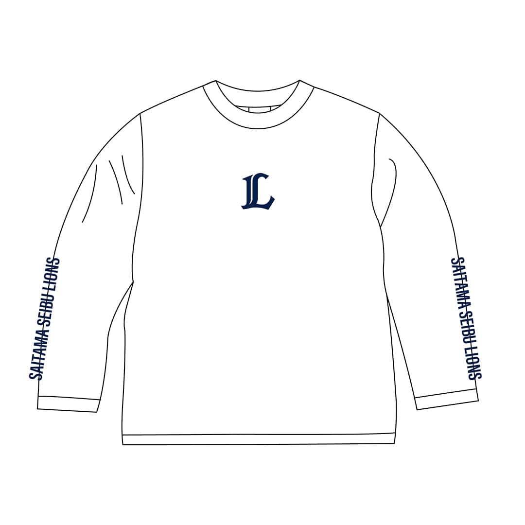 受注生産】プレイヤーズロングスリーブTシャツ ホワイト×ネイビー(S