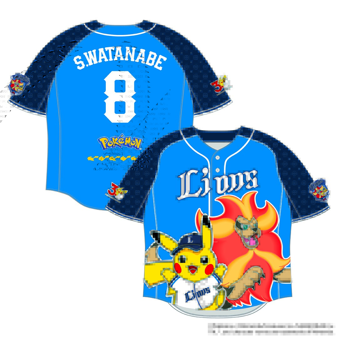 受注生産】ポケモン2026 ライオンズ ユニフォームシャツ 背番号あり M