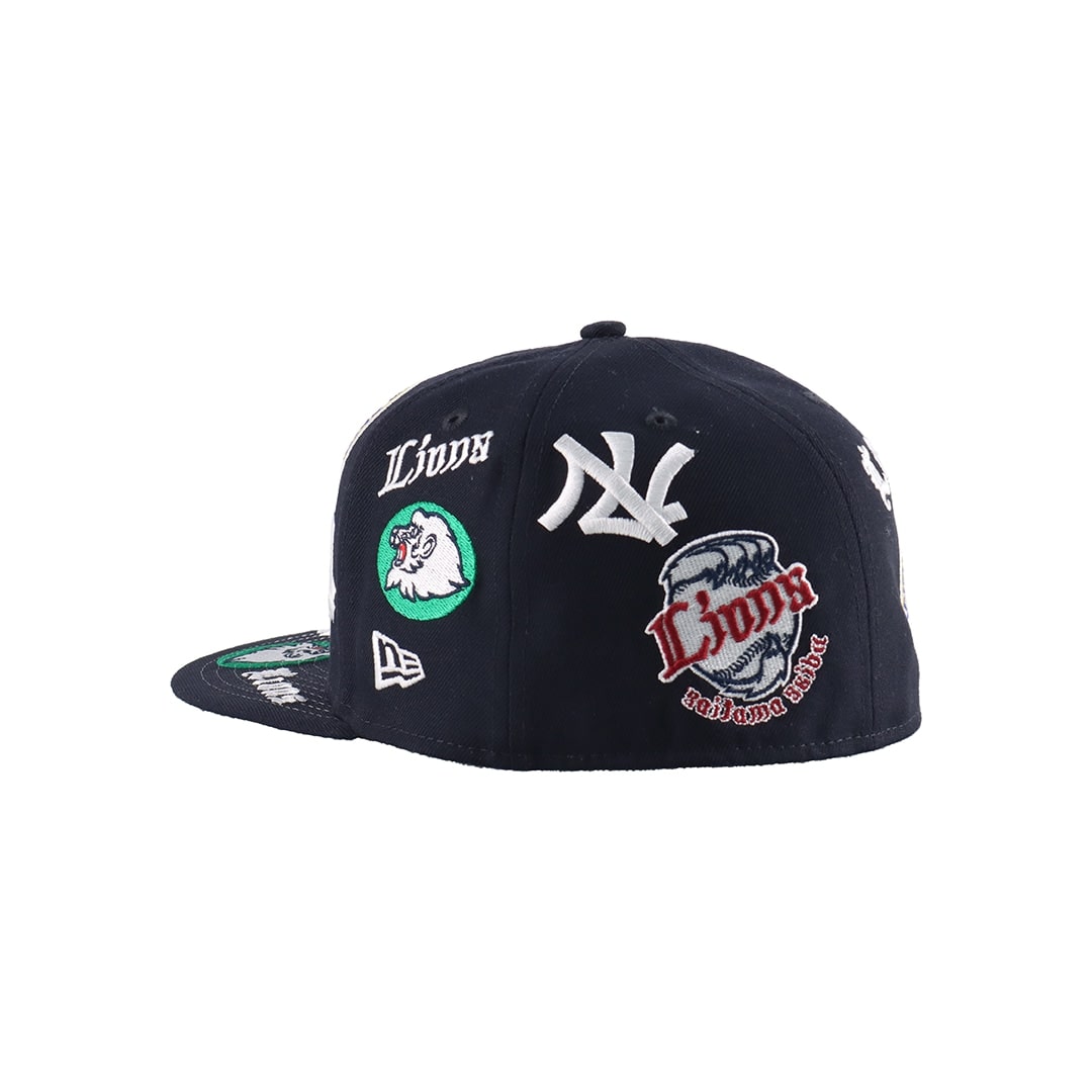 NEW ERA×LIONS 59FIFTY  ALL OVER LOGO NAVY 7 1/4