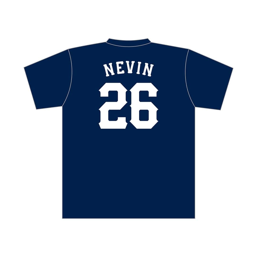 受注生産】プレイヤーズTシャツ ネイビー×ホワイト(定番8選手+背番号