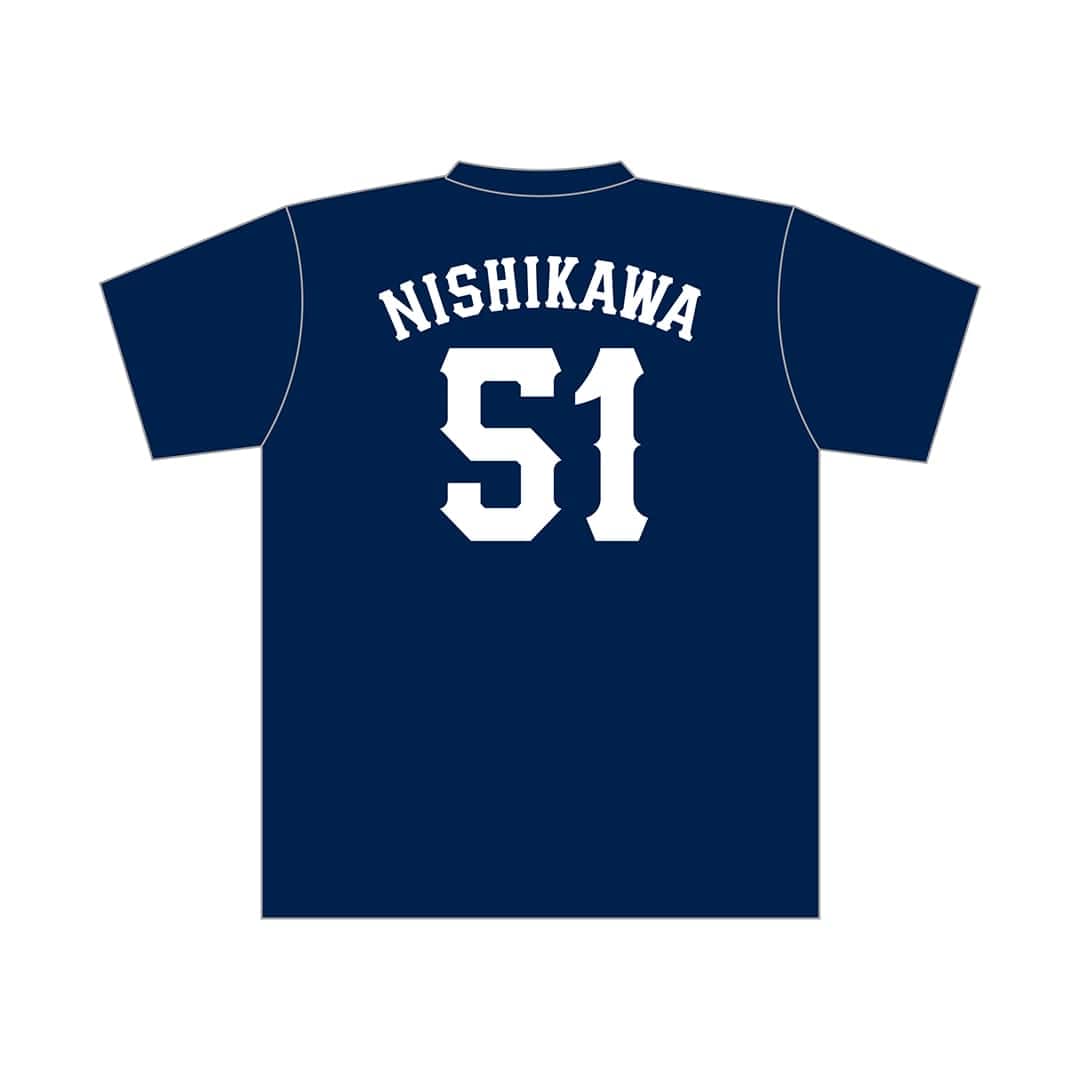 受注生産】プレイヤーズTシャツ ネイビー×ホワイト(定番8選手+背番号