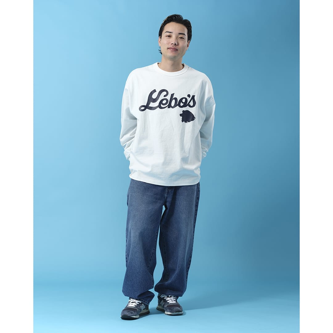 KEBOZ×LIONS L/S TEE WHITE L