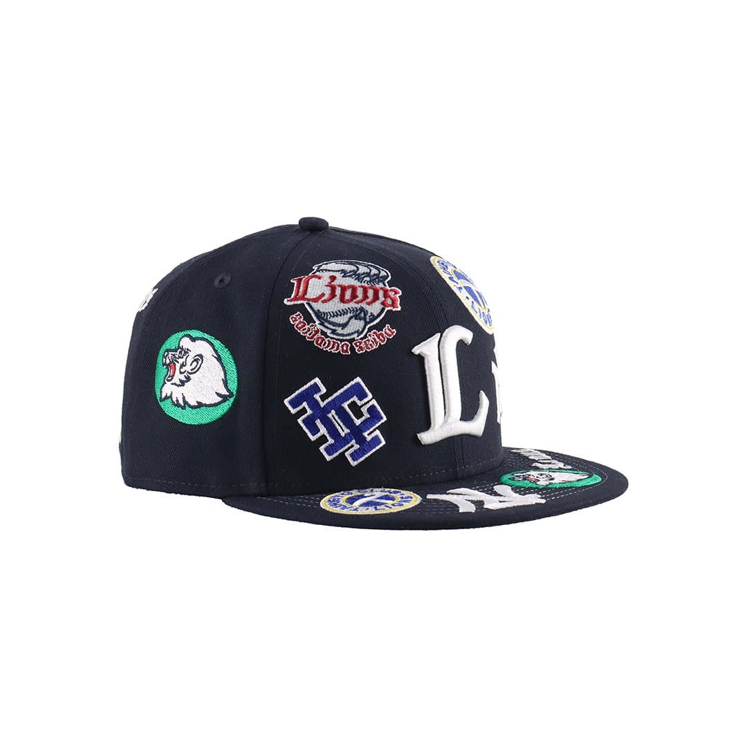 NEW ERA×LIONS 59FIFTY  ALL OVER LOGO NAVY 7 1/4