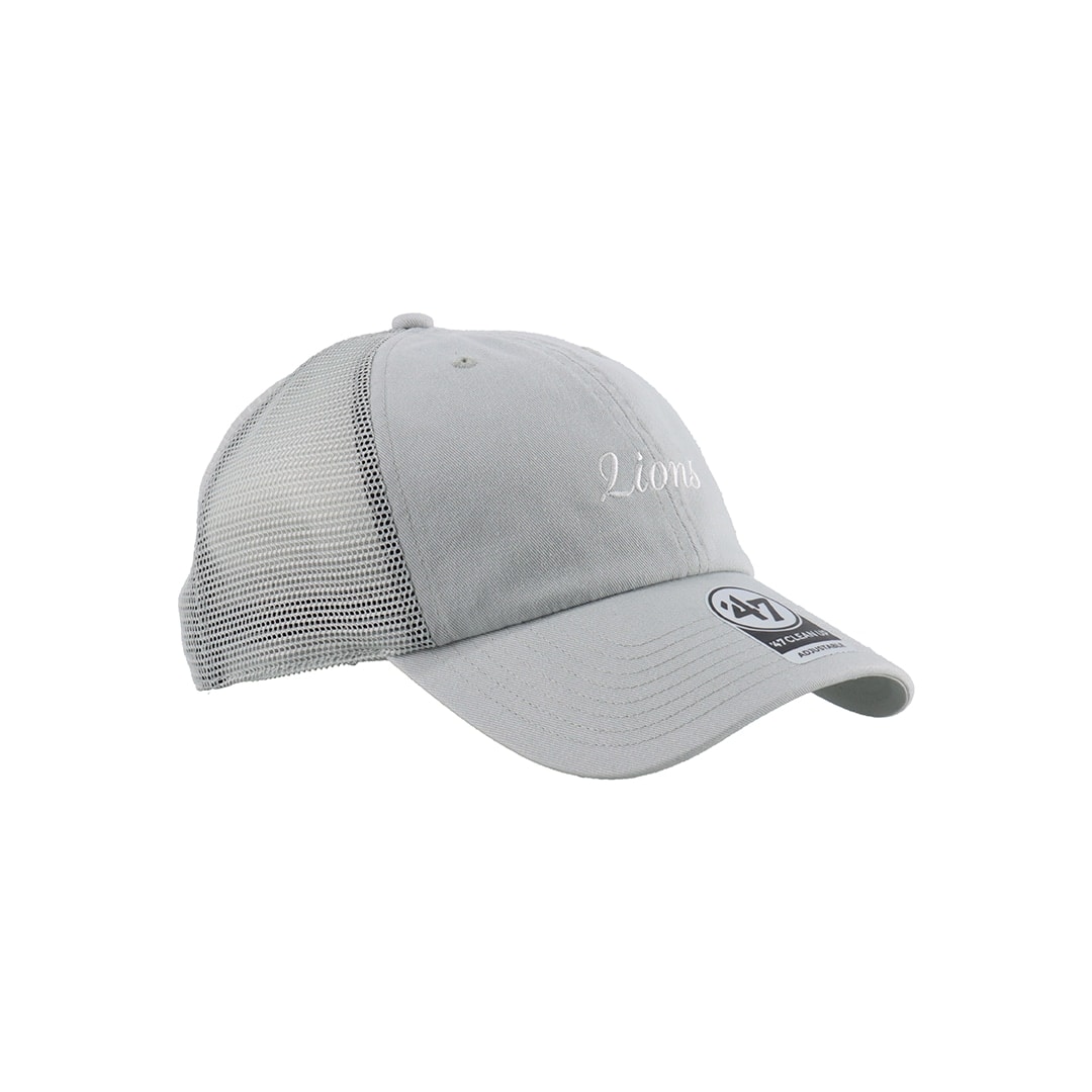 '47×LIONS CLEAN UP MESH Gray Script White