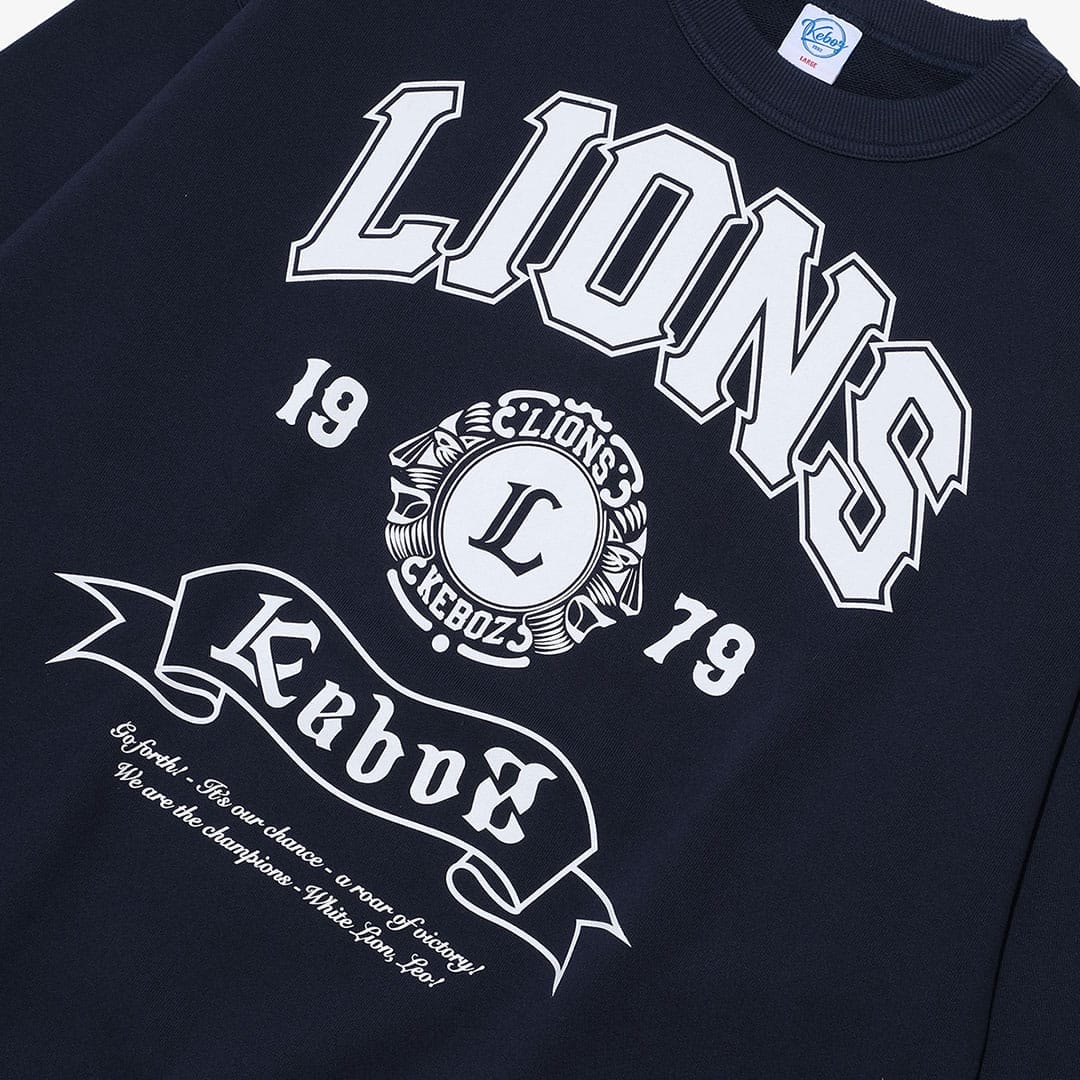 KEBOZ×LIONS SWEAT CREWNECK NAVY(M): アパレル | 埼玉西武ライオンズ