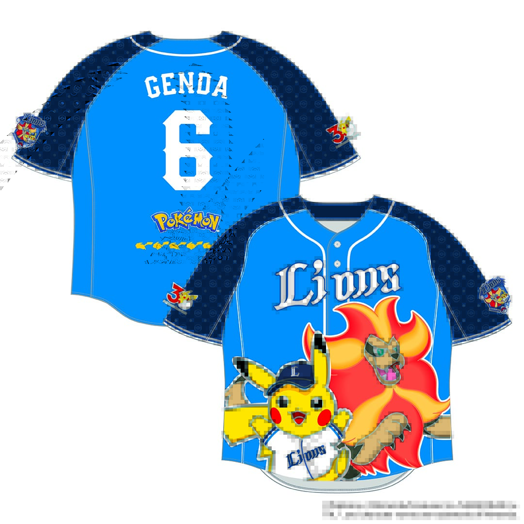 受注生産】ポケモン2026 ライオンズ ユニフォームシャツ 背番号あり