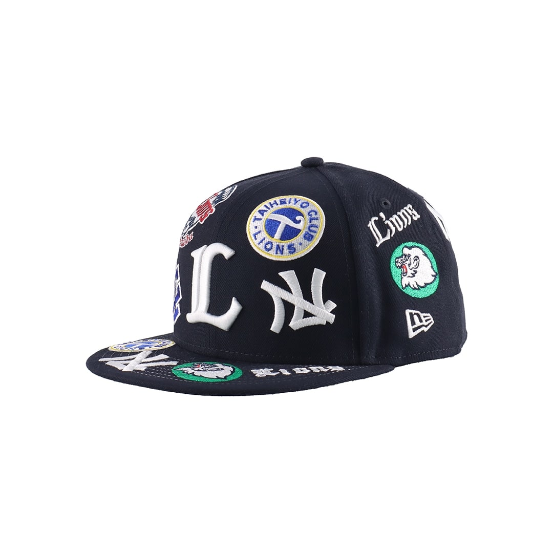 NEW ERA×LIONS 59FIFTY  ALL OVER LOGO NAVY 7 1/4