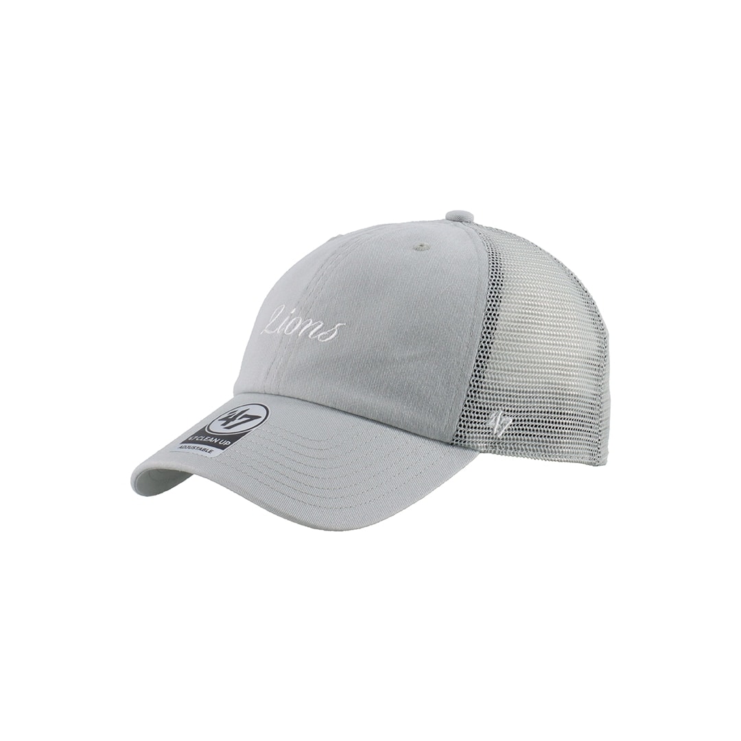 '47×LIONS CLEAN UP MESH Gray Script White