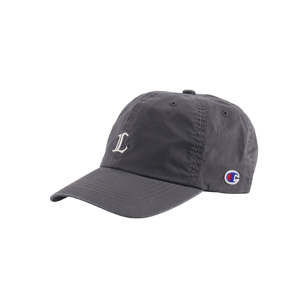 Champion×LIONS WASHED TWILL CAP CHARCOAL