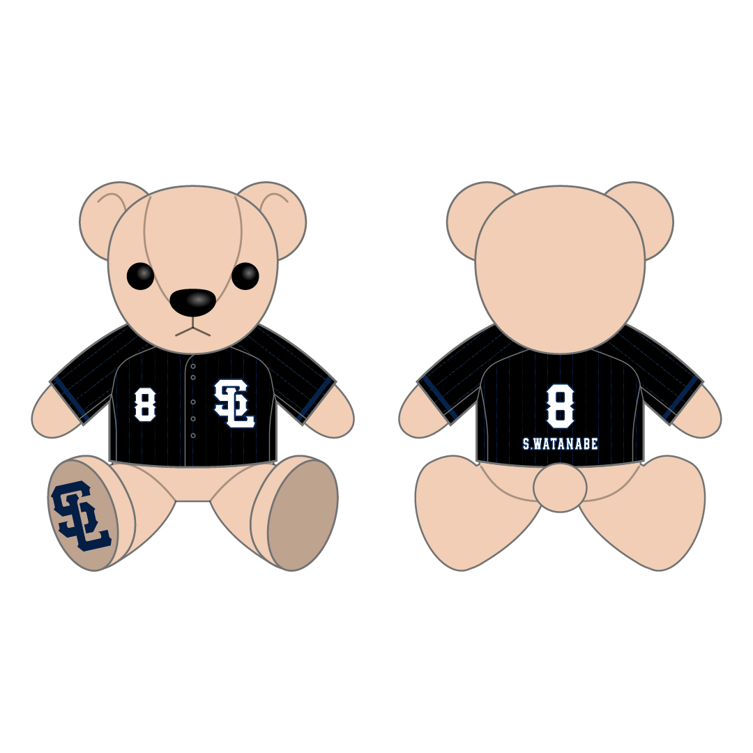 【受注生産】プレイヤーズユニフォームテディベア(大) Lions Black Mode Ver. #58 中村 祐太