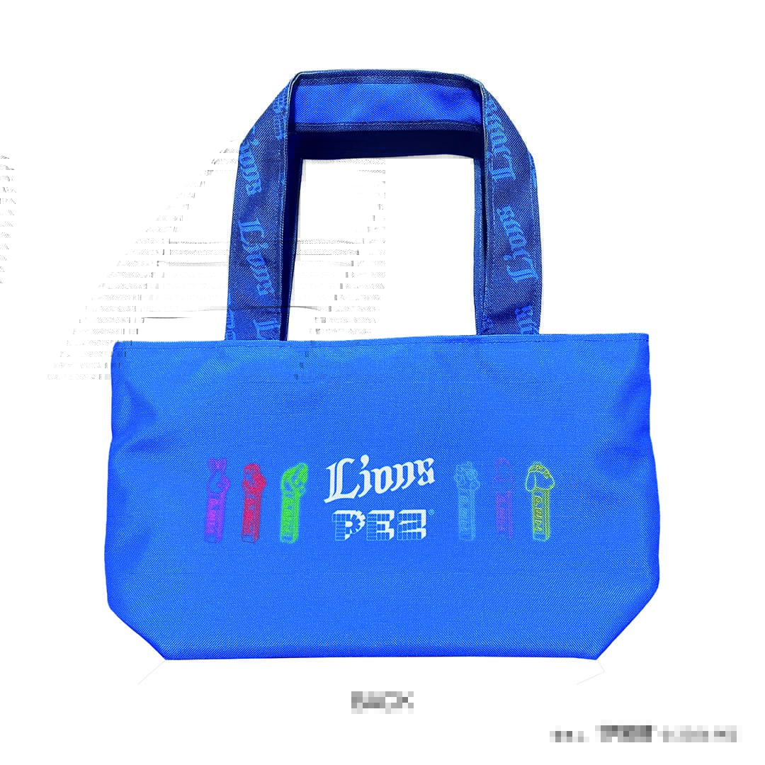 抽象デザイン トートバッグ ブルー系（ラファエルナバス） PEZ×ライオンズ リバーシブルランチトートバッグ(LBL): バッグ | 埼玉
