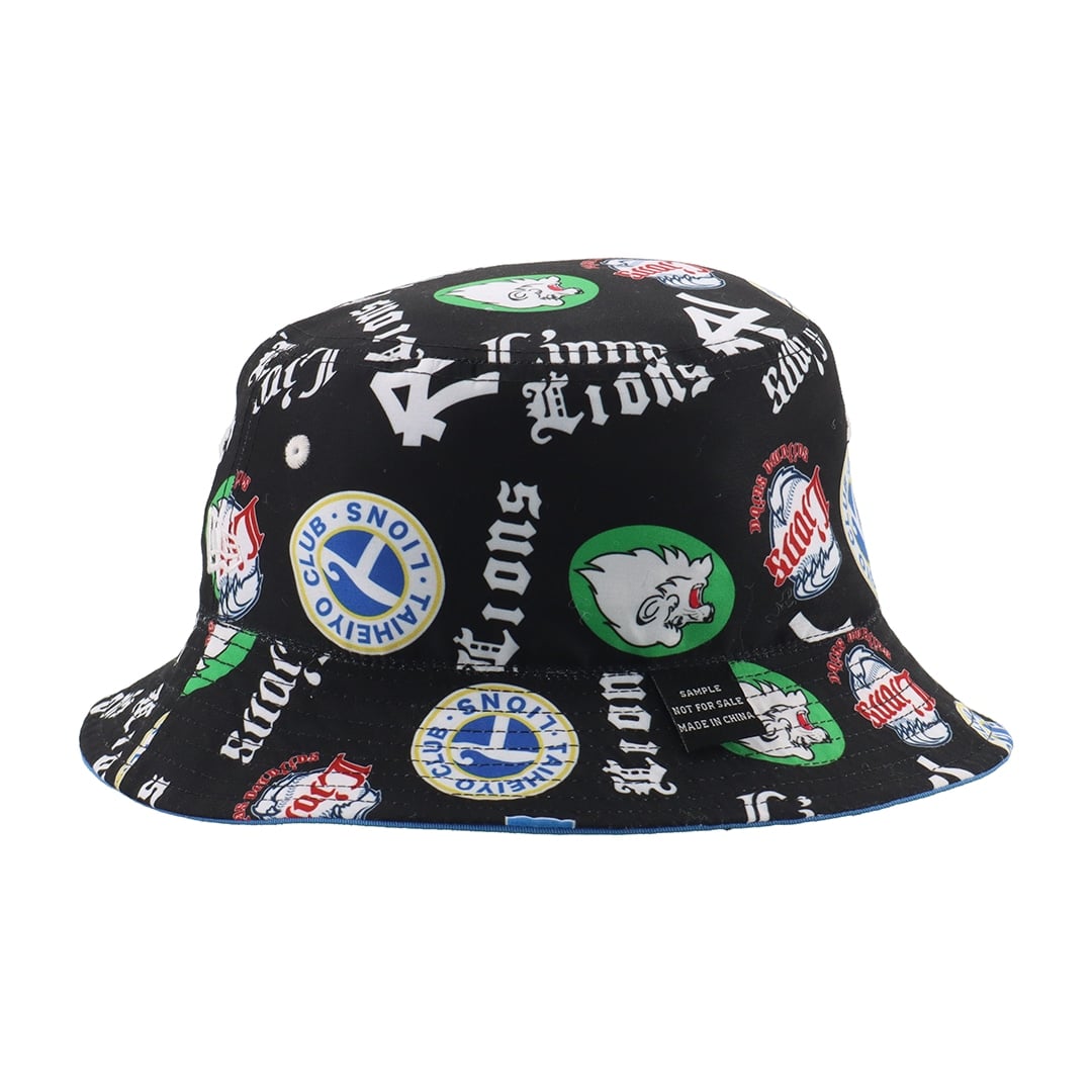 NEW ERA×LIONS BUCKET01 REVERSIBLE BLUE×ALLOVER BLACK(M/L