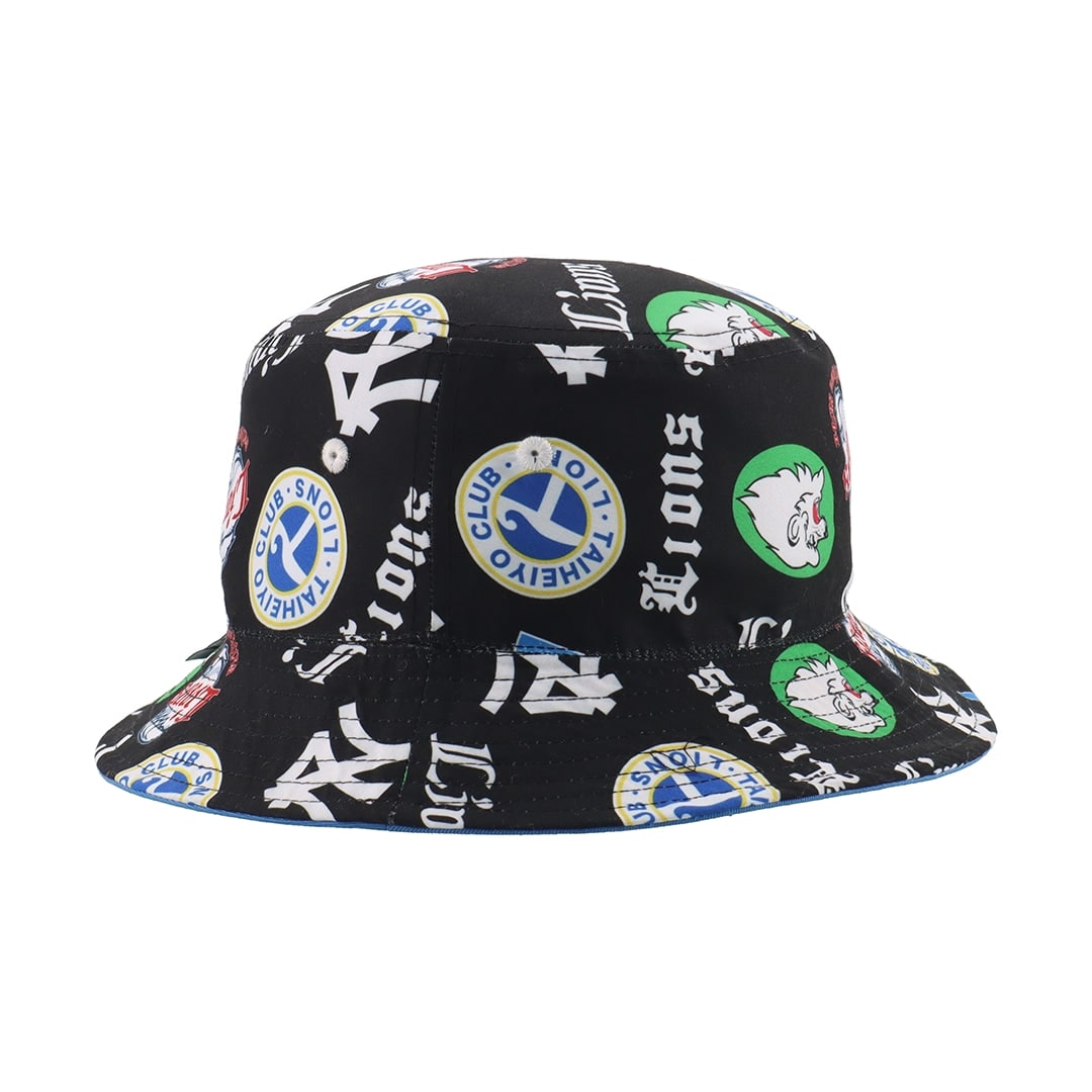 埼玉西武ライオンズの2013キャンプの帽子です NEW ERA×LIONS BUCKET01 REVERSIBLE BLUE×ALLOVER BLACK(M/L
