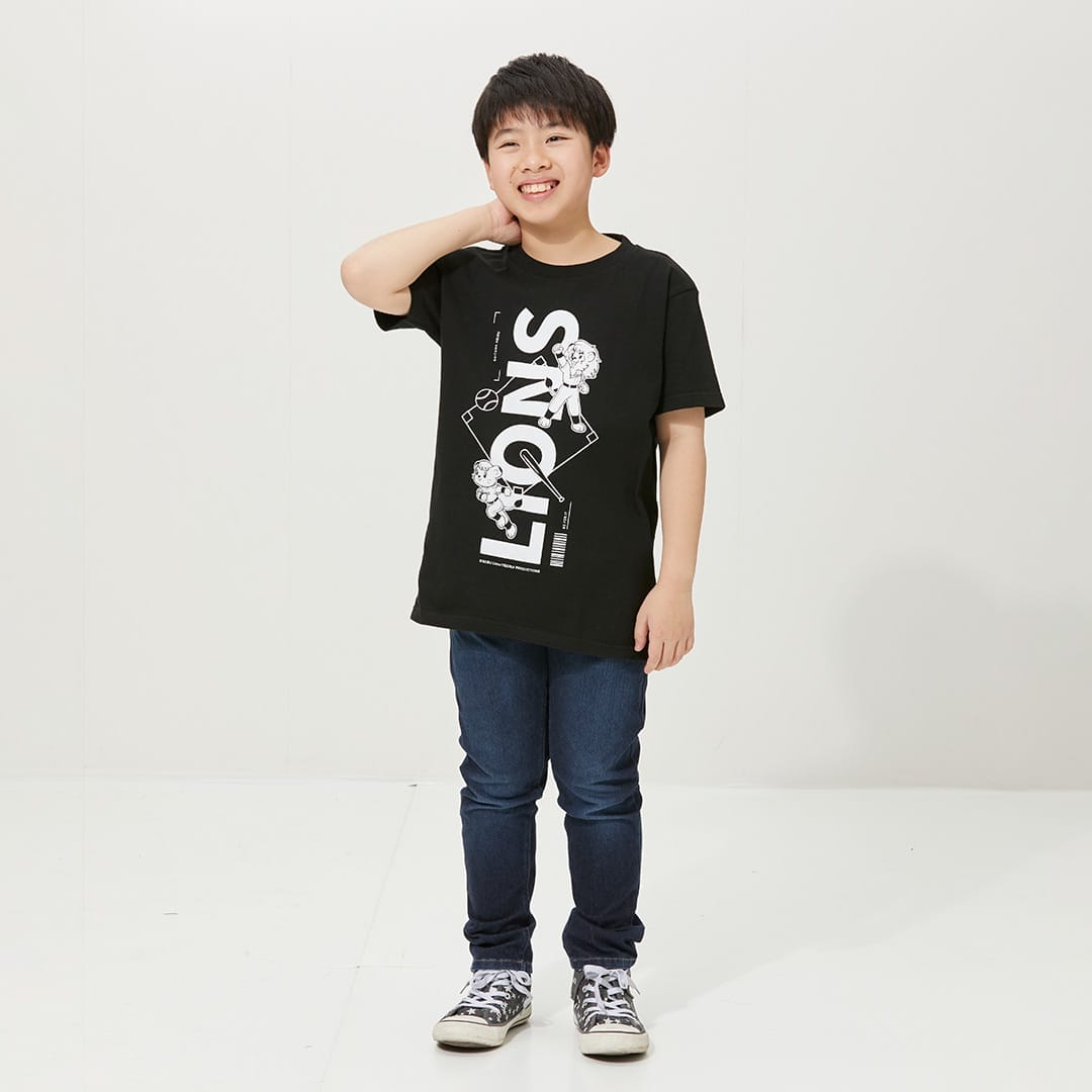 レオライナデザインキッズTシャツ ブラック(150cm): キッズ・ベビー | 埼玉西武ライオンズ公式オンラインショップ