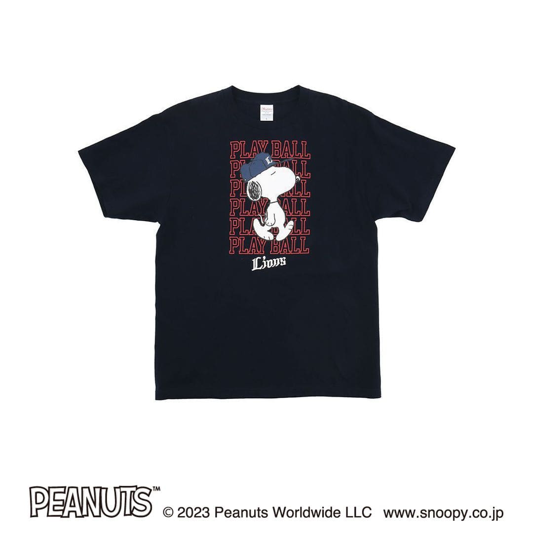 スヌーピー×ライオンズ Tシャツ（ネイビー）(S): アパレル | 埼玉西武ライオンズ公式オンラインショップ
