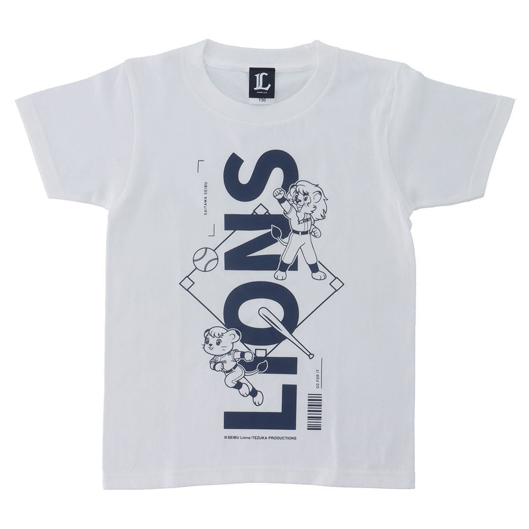 レオライナデザインキッズTシャツ ホワイト(150cm): キッズ・ベビー | 埼玉西武ライオンズ公式オンラインショップ