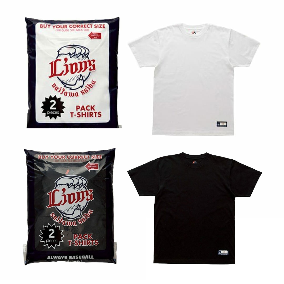 マジェスティック] 2パックTシャツ(ホワイト S): アパレル 埼玉西武ライオンズ公式オンラインショップ