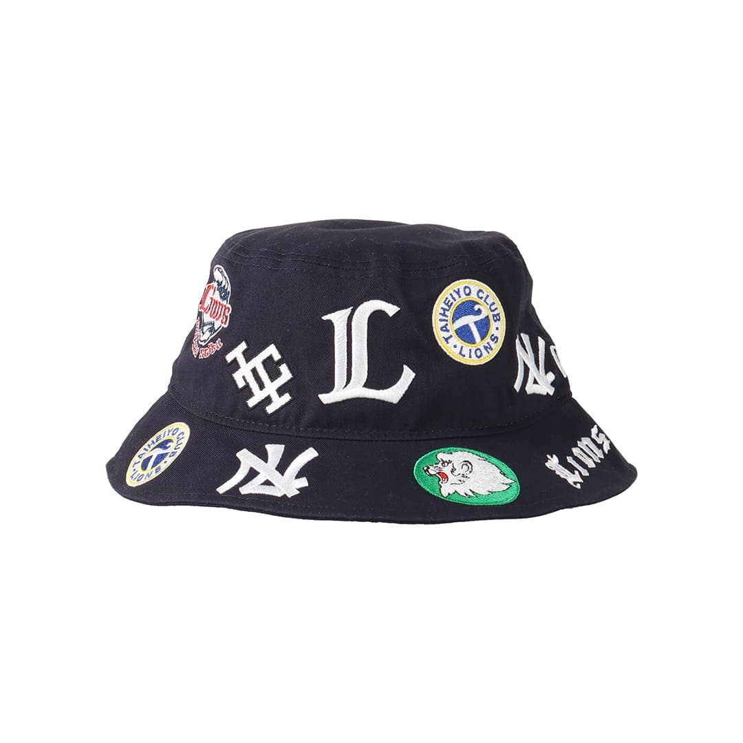 大人気 NEW ERA×LIONS BUCKET01 ALLOVER NAVY(M/L): キャップ | 埼玉 アイドルグッズ