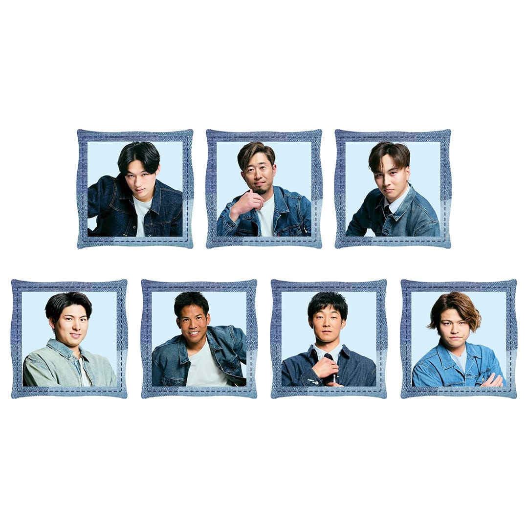 受注生産】デニム柄スクエアクッション(#1 栗山 巧): キッチン