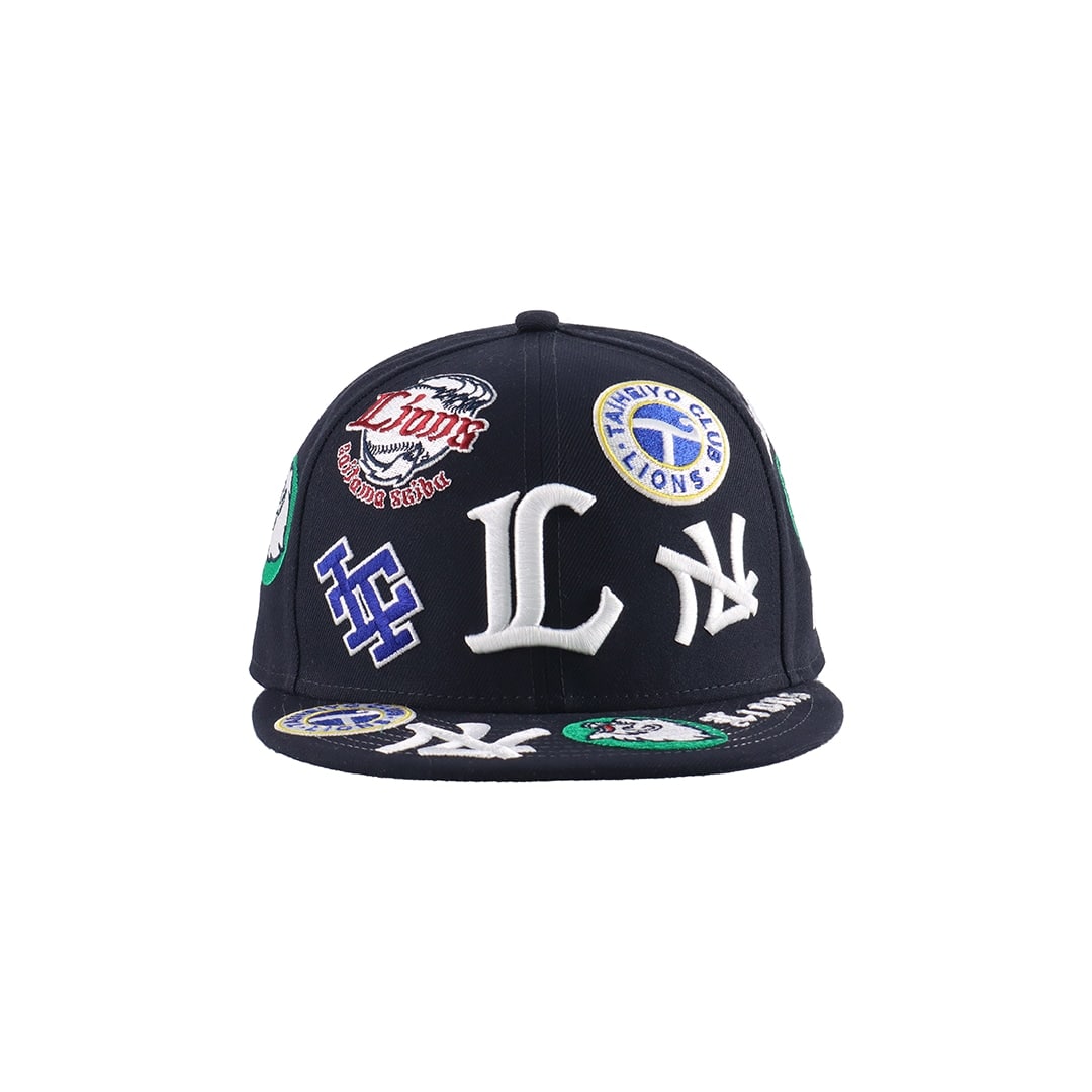 NEW ERA×LIONS 59FIFTY  ALL OVER LOGO NAVY 7 1/4
