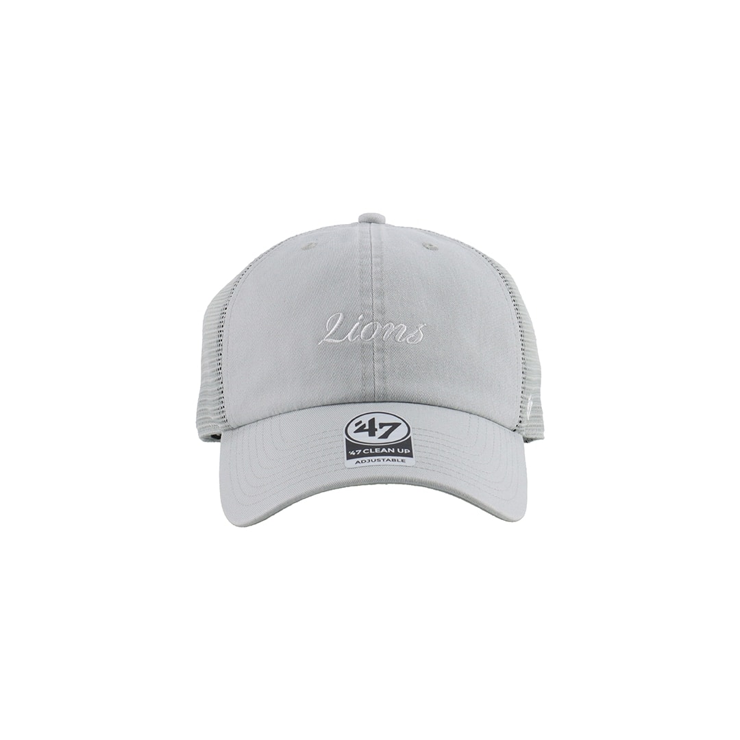 '47×LIONS CLEAN UP MESH Gray Script White