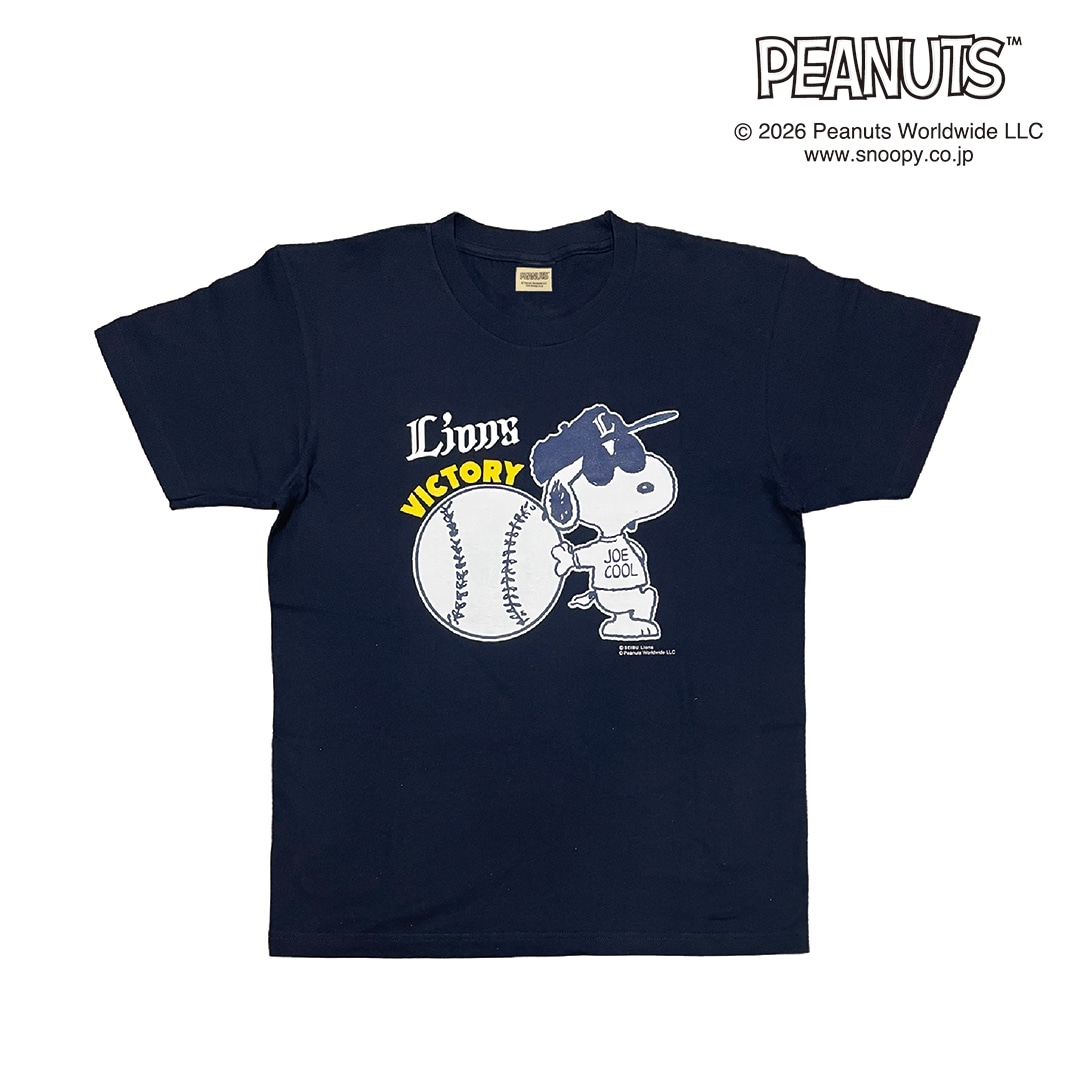 スヌーピー×ライオンズ Tシャツ ネイビー S