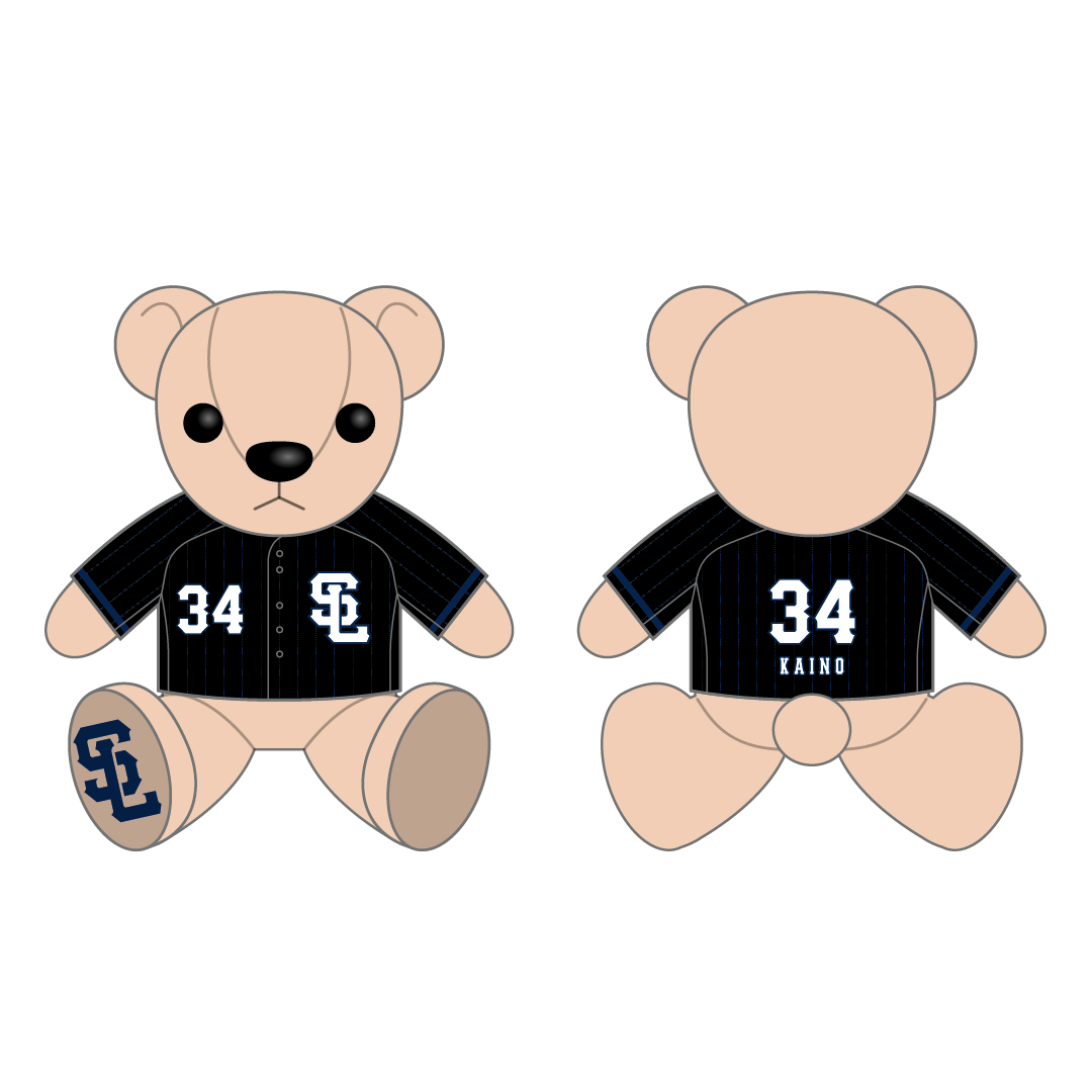 【受注生産】プレイヤーズユニフォームテディベア(大) Lions Black Mode Ver. #58 中村 祐太