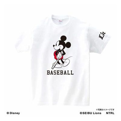 ミッキーマウス（BASEBALL）Tシャツ ホワイト　KIDS