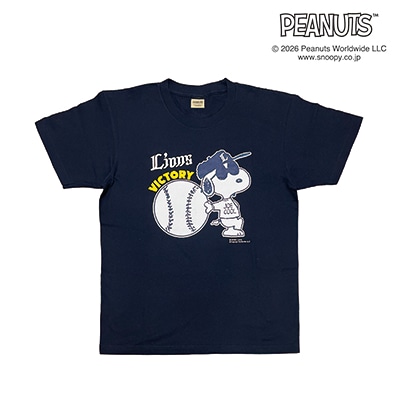スヌーピー×ライオンズ Tシャツ ネイビー