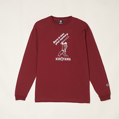PR1DEグッズ「KUR1YAMA」ロングスリーブTシャツ バーガンディ(M